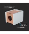 GU10 kvadratisk påbygningsspot i beton/gips - Mat rose guld, IP20 indendørs, uden lyskilde