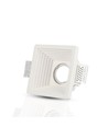 Firkantet gips indbygningsspot til GU10 - Hul: 12,5 x 12,5 cm, hvid, til indbygning i loft
