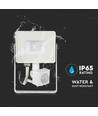 10W LED projektør med sensor, hvid - Samsung LED chip, IP65, PIR sensor, udendørs