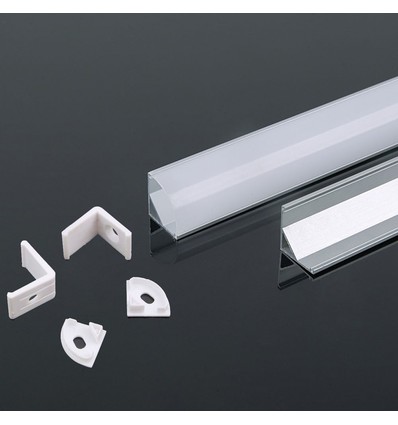 2m hjørne aluprofil med cover - 15,8x15,8cm, aluminium