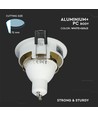 GU10 indbygningsspot - Rund, hvid/guld, aluminium, IP20, Hul: Ø7,2 cm, Mål: Ø7,9 cm, uden lyskilde