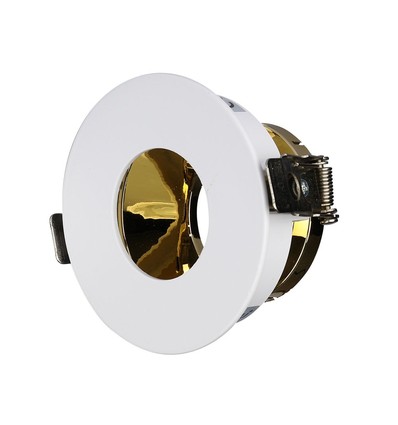GU10 indbygningsspot - Rund, hvid/guld, aluminium, hul: Ø7,5 cm, mål: Ø8,3 cm