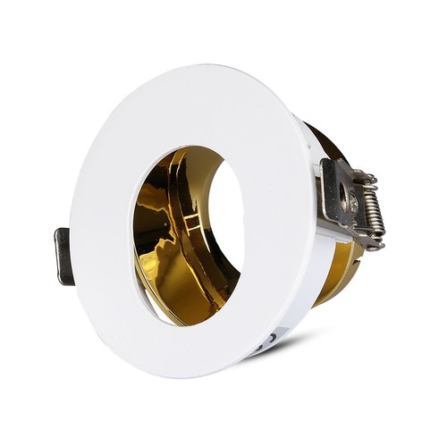 GU10 lampe - rund, hvid+guld