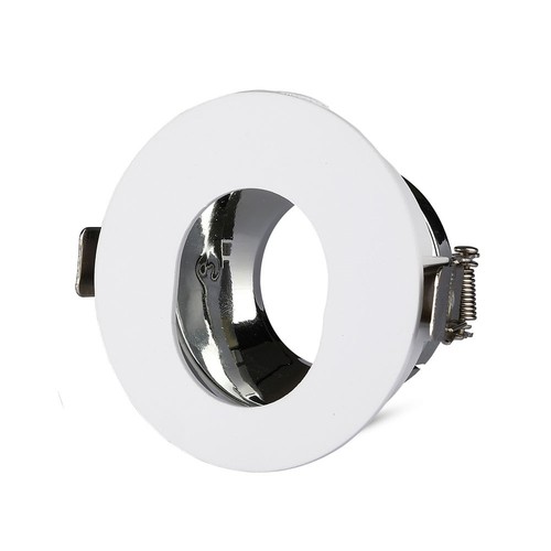 GU10 Lampe - Runde, Hvid+Krom