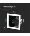 GU10 indbygningsspot - Firkantet, hvid/sort, hul: 80x80 mm, 3 års garanti, uden lyskilde