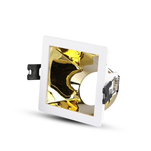 GU10 lampe - firkantet, hvid+guld