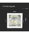 GU10 indbygningsspot, kvadratisk - Hvid/krom, aluminium, hul: 80x80 mm, uden lyskilde