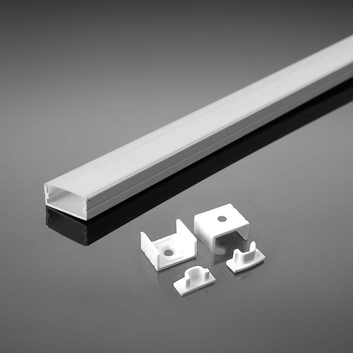 Monteringssæt LED-strip - 12mm Overflade, 2000x17,4x7mm, Hvid