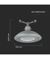 100W LED vejarmatur til wireophæng - 130lm/W, Samsung LED chip, IP65, 4000K, grå, IK08