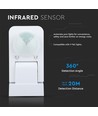 V-Tac IP65 infrarød bevægelsessensor, hvid - 360 grader, 20m rækkevidde, max 1000W LED, udendørs/indendørs