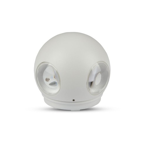 4W Væglampe - LED, Rund, 4000K, IP65, Hvid hus
