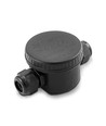 Vandtæt 3-vejs samleboks - IP66, sort, 24A, UV-resistent, 450V, til projektører