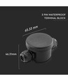 Vandtæt 3-vejs samleboks - IP66, sort, 24A, UV-resistent, 450V, til projektører