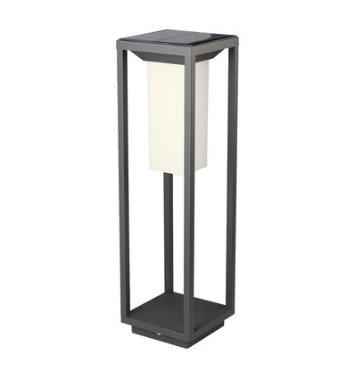 2W LED Solar Bollard - Samsung LED-chip, 3000K, grå hus