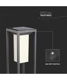 2W LED Solar Bollard - Samsung LED-chip, 3000K, grå hus