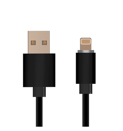 1,5m MFI iPhone kabel - sort