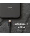 1,5m sort MFi Lightning kabel - 2A, Apple certificeret, holdbart design