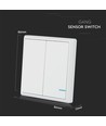 2-tang trådløs afbryder, 1-vejs - IP54, hvid, 86x86mm, batteridrevet, rækkevidde op til 600m
