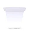 36cm LED urtepotteskjuler med RGBW - Ø35,5 x 32,5 cm, genopladelig, inkl. fjernbetjening, hvid krop