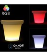 36cm LED urtepotteskjuler med RGBW - Ø35,5 x 32,5 cm, genopladelig, inkl. fjernbetjening, hvid krop