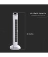 55W LED Tower Fan, 36" - Hvid, 3 hastigheder, fjernbetjening, timer, oscillation, temperaturdisplay