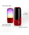2*3W Bluetooth Højttaler - LED-lys, USB TF-kortplads, rød