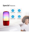 2*3W Bluetooth Højttaler - LED-lys, USB TF-kortplads, rød