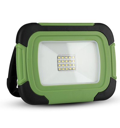 10W genopladelig LED projektør - Samsung LED chip, IP44, SOS flash, USB output, grøn/sort