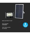 35W Solara LED projektør med solcelle - DC 6.4V, 2450lm, IP65, sort, inkl. fjernbetjening