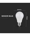 9W A60 LED pære E27 - Mikrobølgesensor, 6400K