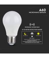 9W A60 LED pære E27 - Mikrobølgesensor, 6400K