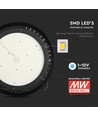 500W LED high bay, Samsung Chip - 120 grader, Meanwell driver, dæmpbar, sort krop, Ø36cm
