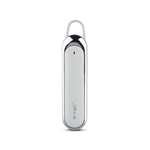 Bluetooth headset med mikrofon, hvid - 170mAh batteri, 10-12 timers spilletid, in-ear design