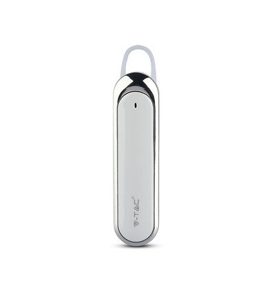 Bluetooth headset med mikrofon, hvid - 170mAh batteri, 10-12 timers spilletid, in-ear design