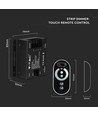 RF LED lysdæmper med touch fjernbetjening, 12V/24V - 3 kanaler, 18A, sort, til LED strips