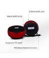 Rød bærbar Bluetooth højtaler - TWS funktion, 800mAh batteri, 4 timers spilletid