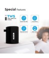 5W transportabel Bluetooth højttaler - Sort, 1500mAh batteri, TWS, indbygget mikrofon, TF-kort, DC 5V