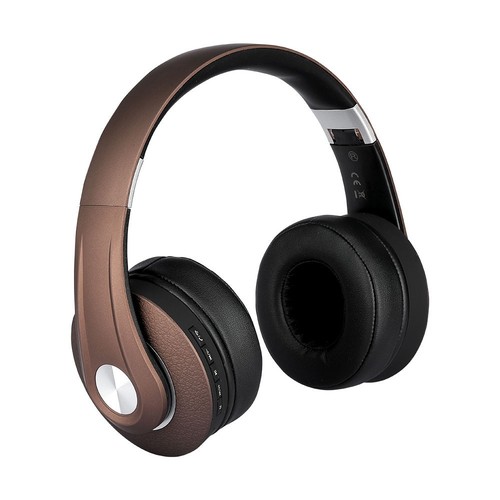 Bluetooth Trådløse Hovedtelefoner - 500mAh, Justerbart Hovedbånd, Brun