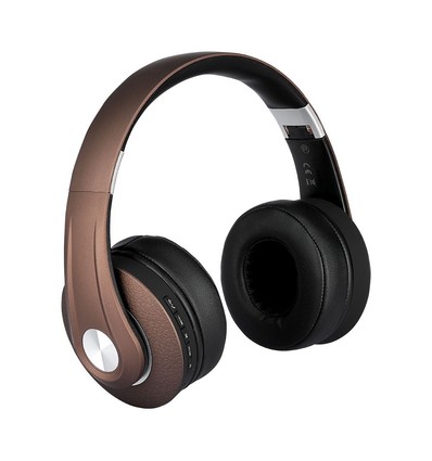 Trådløse Bluetooth hovedtelefoner med justerbar bøjle - Op til 12 timers spilletid, 10m rækkevidde, brun
