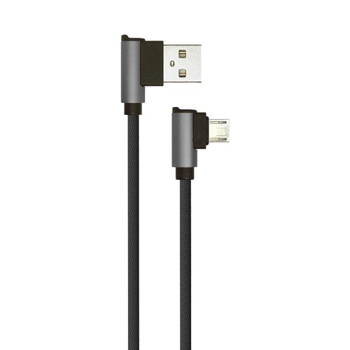 1m Micro USB Kabel L-Type - Sort, Diamond Serie