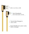 1m Micro USB kabel L-Type, Guld - 2.4A, Diamond Series, vævet bomuld