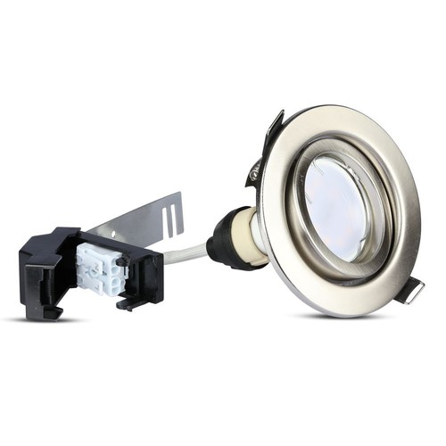 5W Spotlys GU10 - Lampe, Satin Nickel, 4000K, 3 stk./pakke