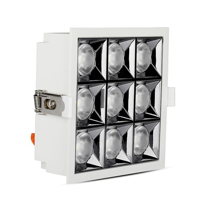 36W Samsung LED indbygningspanel, RA90 - Kvadratisk, 2880lm, Hul: 120x120mm, Reflector SMD Downlight