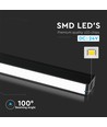 LED Magnetisk Lineær Lys 20W - 3000K, Sort, IP20, 24V