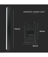 30W Magnetisk Lineær Lys - 3000K, Sort, IP20, 24V