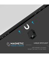 1W LED magnetisk lineært spotlys - 3000K, sort, IP20, 24V