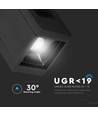 1W LED magnetisk lineært spotlys - 3000K, sort, IP20, 24V