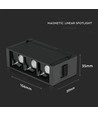 3*1W LED Magnetisk Lineært Spotlys 3000K - Sort, IP20, 24V