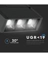 3*1W LED Magnetisk Lineært Spotlys 3000K - Sort, IP20, 24V