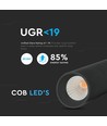 15W LED magnetisk lineær hængende suspensionslys - 4000K, sort, IP20, 24V